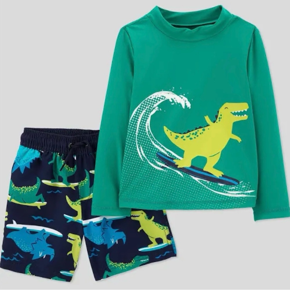 Green Dinosaur Swim Set for Kids